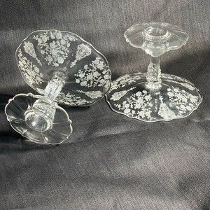 Fostoria Rose Point Clear Candle Holder 2